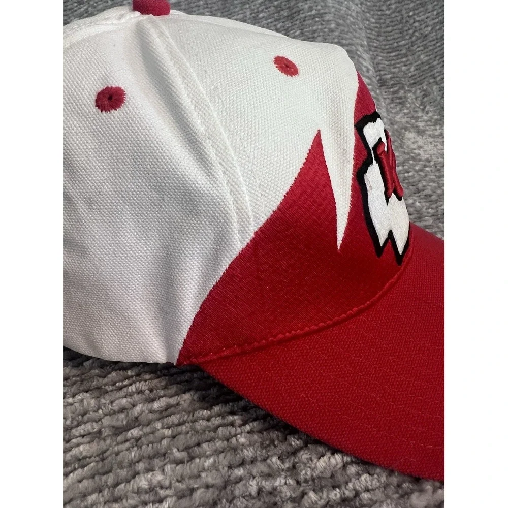 Vintage Kansas City Chiefs Shark Tooth NFL Strapback Hat Red White Graphic Cap